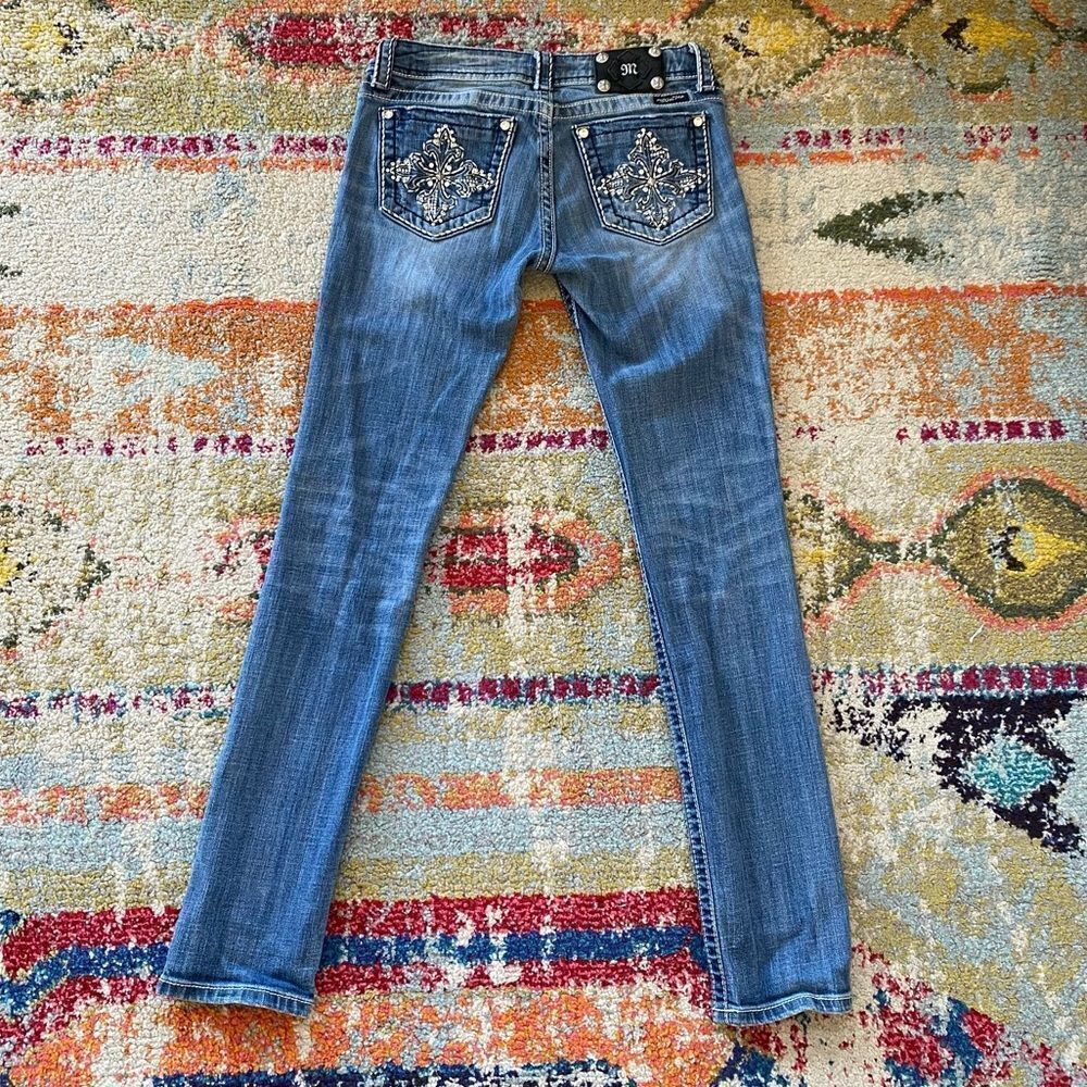 Miss Me Rhinestone Cross Skinny Jeans - Picture 6 of 14